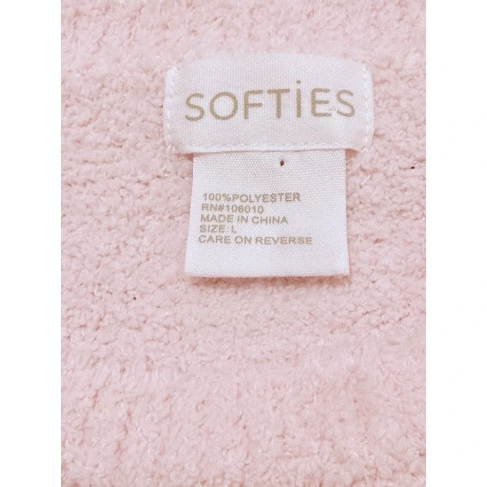 Softies Marshmallow Lounge Set‎ Womens Large Pink Reverse Seam Top Pants